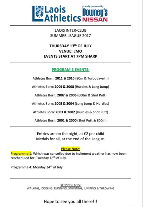 Laois Inter Club Summer League Day 3 2017