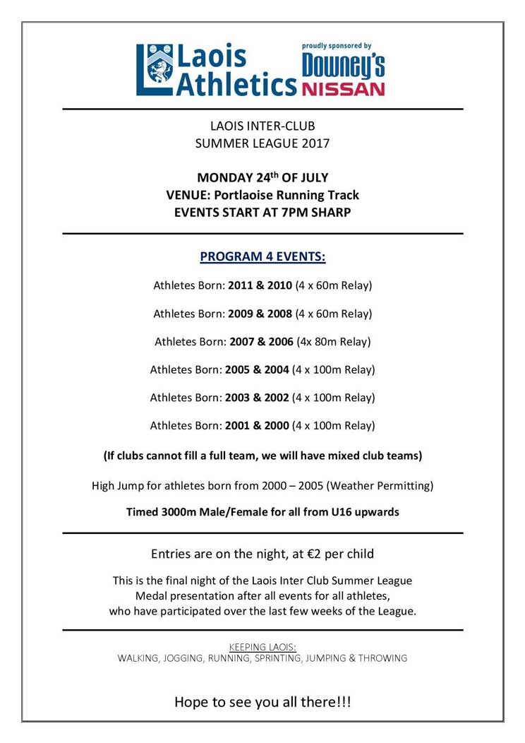 Laois Inter Club Summer League Day 4 2017