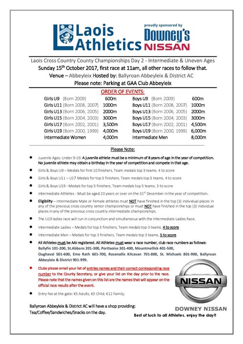 Laois XC Championships Day2 2017