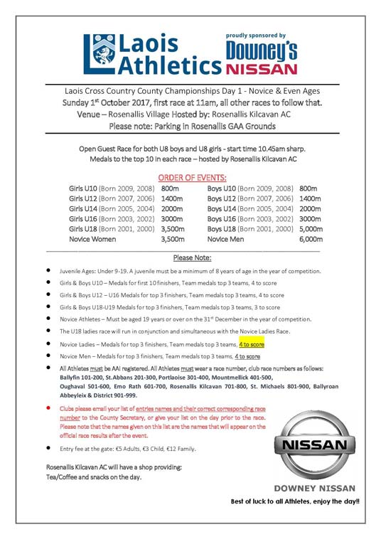 Laois XC Day Novice and Even Ages 2017