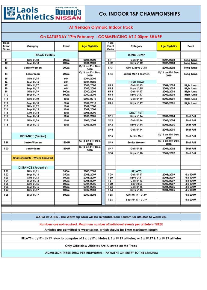 Co. Indoor Programme 2018 1