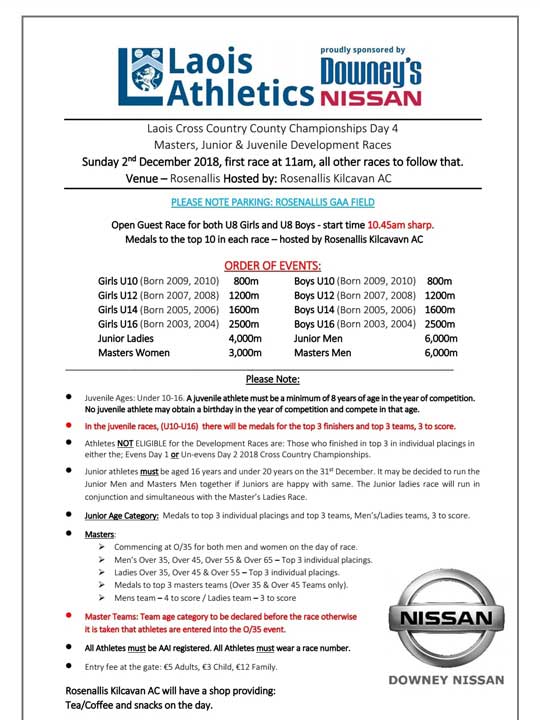 Laois Athletics Masters XC 2018