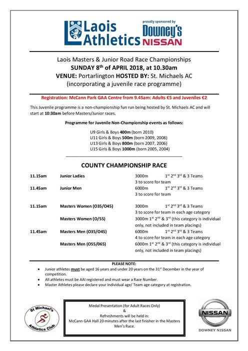 Laois Masters Road Race 2018
