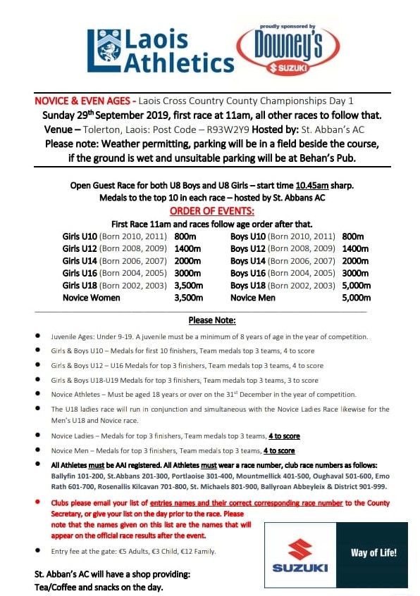 Laois XC County Championships Day1 2019