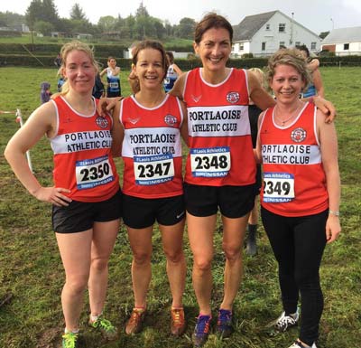 Portlaoise AC Ladies winning Silver at Novice XC 2017