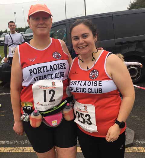 Nuala Arigan Sinead Curtis at Longwood three quarter marathon 2017