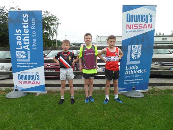 1st 2nd and 3rd at Summer league Programme 3 2017 Pic Credit Laois Athletics